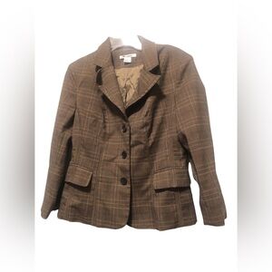 Nygard Collection Brown Plaid Blazer Size 10